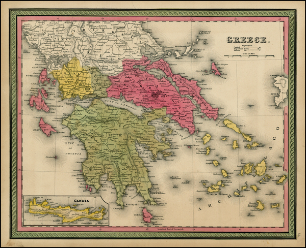 58-Balearic Islands and Greece Map By Henry Schenk Tanner