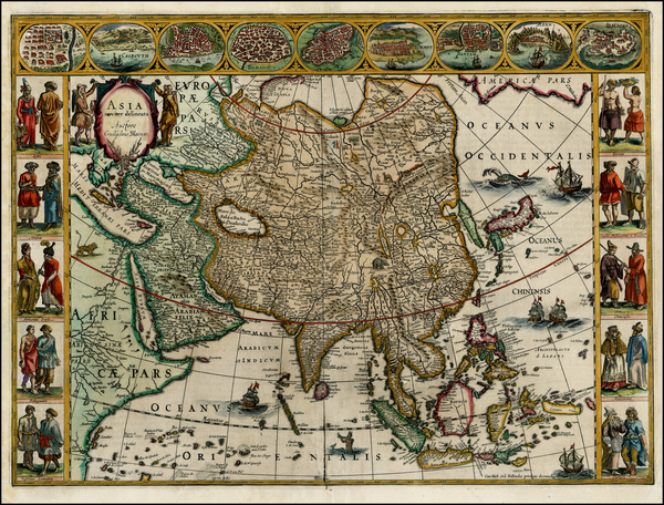 20-Asia and Asia Map By Willem Janszoon Blaeu