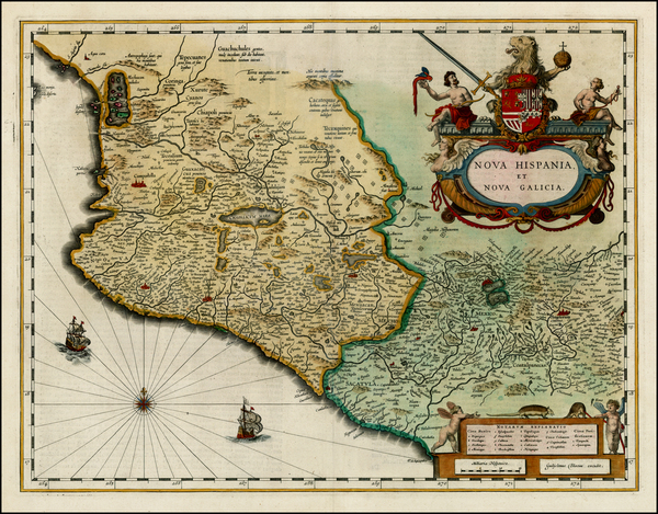 32-Mexico Map By Willem Janszoon Blaeu