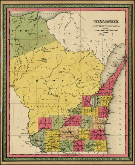90-Midwest Map By Samuel Augustus Mitchell