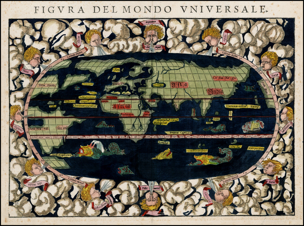 18-World and World Map By Sebastian Munster