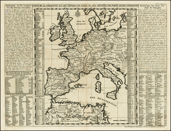 26-Europe, Europe, Baltic Countries, Mediterranean and Germany Map By Henri Chatelain