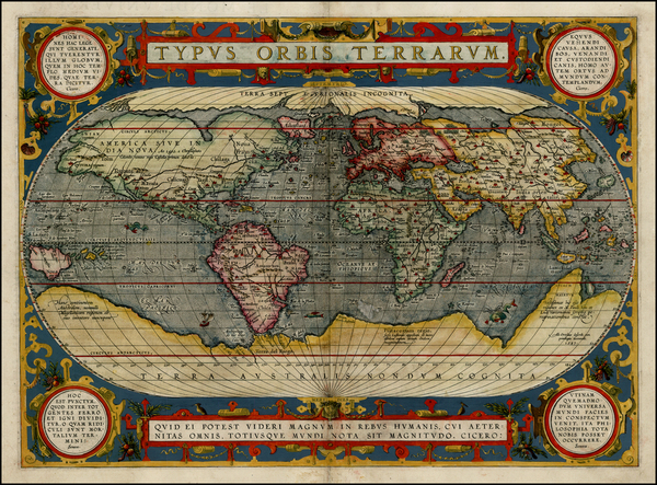 95-World Map By Abraham Ortelius