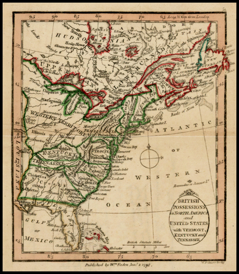 73-United States and Canada Map By William Faden