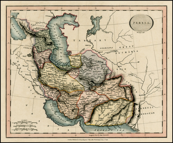 87-Central Asia & Caucasus and Middle East Map By John Cary