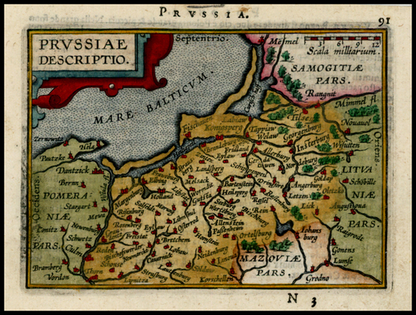 95-Poland and Baltic Countries Map By Abraham Ortelius