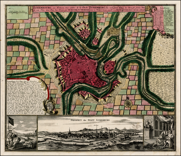 30-Luxembourg Map By Matthaus Seutter