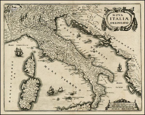 5-Italy Map By Matthaus Merian