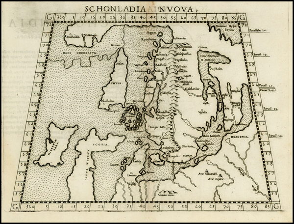 70-Baltic Countries and Scandinavia Map By Girolamo Ruscelli