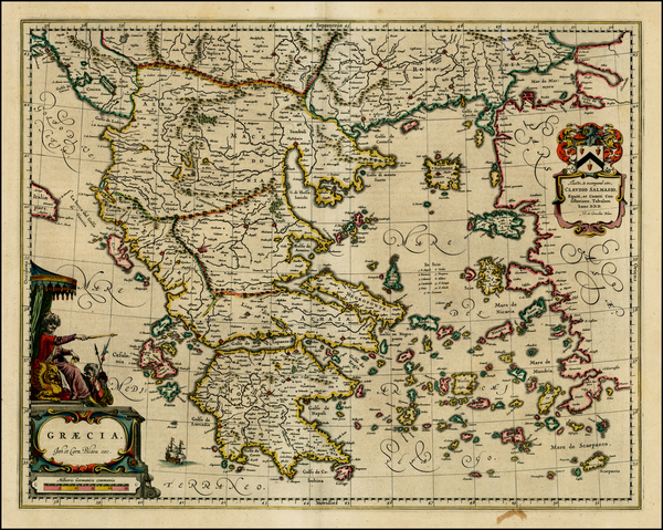 41-Balkans, Balearic Islands and Greece Map By Johannes et Cornelis Blaeu