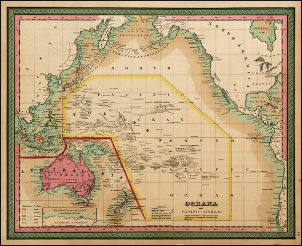 67-Hawaii, Australia, Oceania and Hawaii Map By Thomas, Cowperthwait & Co.