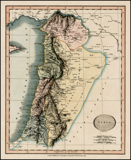 91-Middle East and Holy Land Map By John Cary