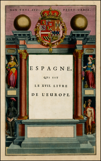 47-Spain, Title Pages and Curiosities Map By Willem Janszoon Blaeu