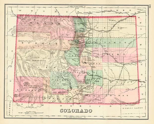 58-Southwest and Rocky Mountains Map By O.W. Gray