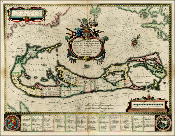 15-Atlantic Ocean and Caribbean Map By Willem Janszoon Blaeu