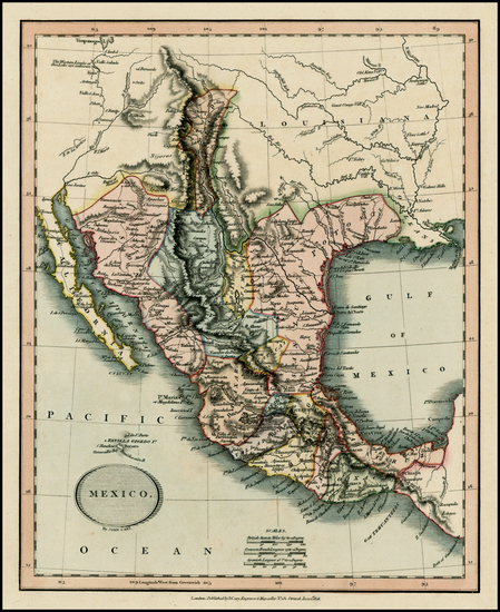 65-Texas, Plains, Southwest, Rocky Mountains, Mexico and California Map By John Cary