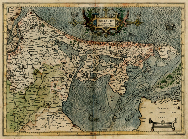 32-Netherlands Map By  Gerard Mercator