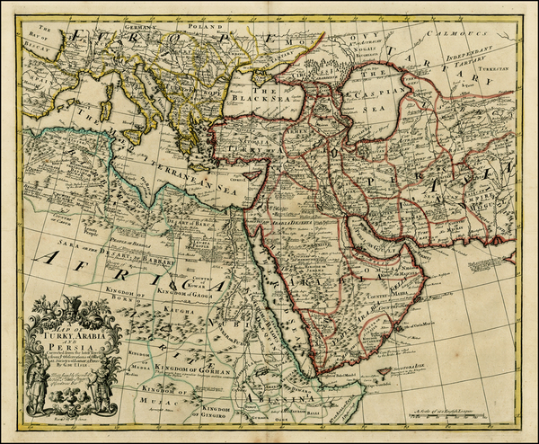 59-Mediterranean, Central Asia & Caucasus, Middle East and North Africa Map By John Senex