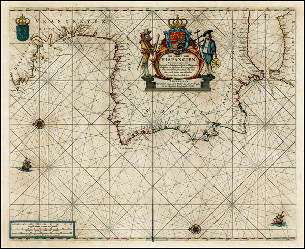 89-France, Spain and Portugal Map By Pieter Goos