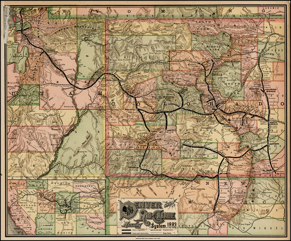 1-Rocky Mountains Map By American Bank Note Company