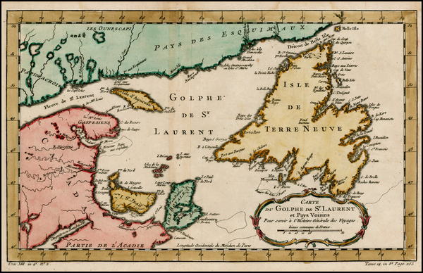 48-Canada Map By Jacques Nicolas Bellin