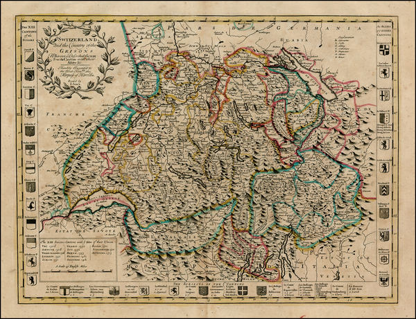82-Switzerland Map By John Senex