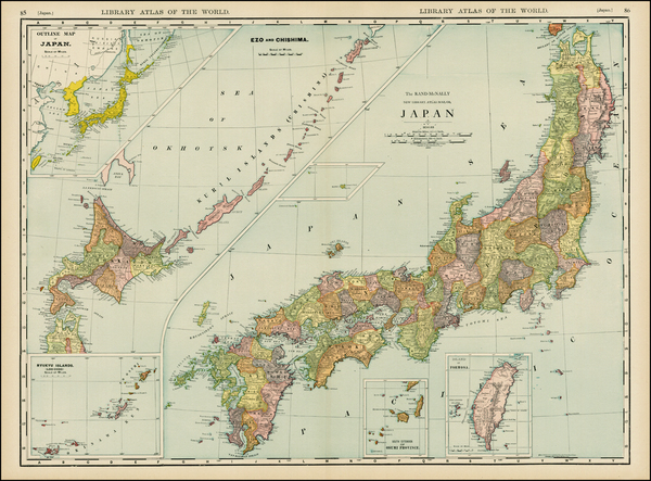 68-China, Japan and Other Islands Map By Rand McNally & Company