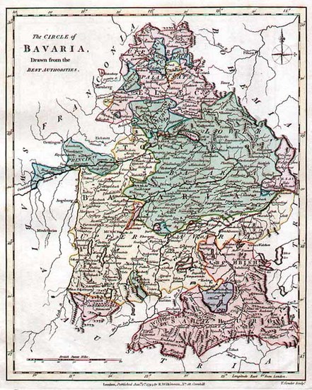 96-Europe, Austria and Germany Map By Robert Wilkinson