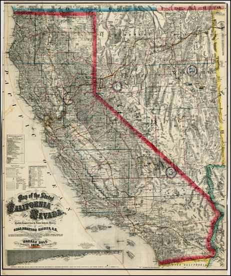 70-Nevada and California Map By Warren Holt / Charles Drayton Gibbes