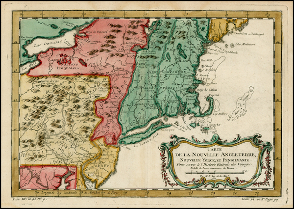 99-New England and Mid-Atlantic Map By Jacques Nicolas Bellin