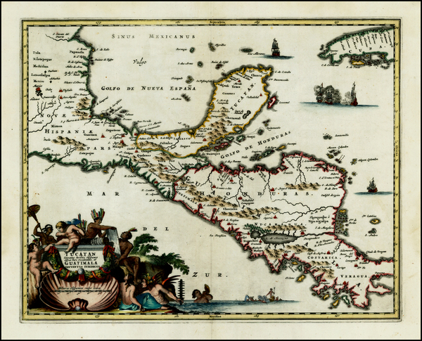 48-Mexico, Caribbean and Central America Map By John Ogilby