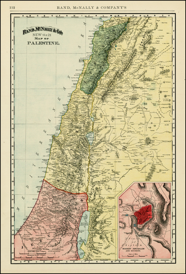 97-Holy Land Map By William Rand  &  Andrew McNally