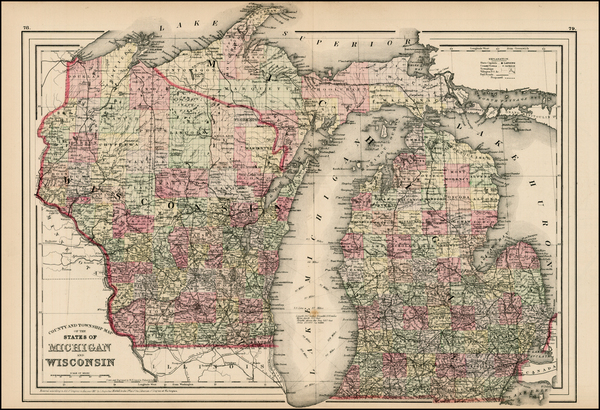 0-Midwest Map By Samuel Augustus Mitchell Jr.