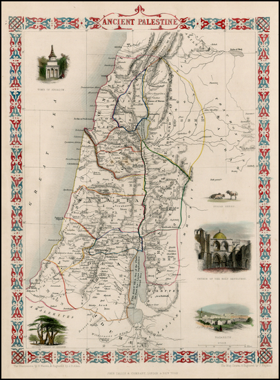 75-Holy Land Map By John Tallis