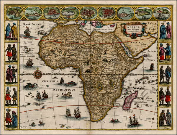 70-Africa and Africa Map By Willem Janszoon Blaeu