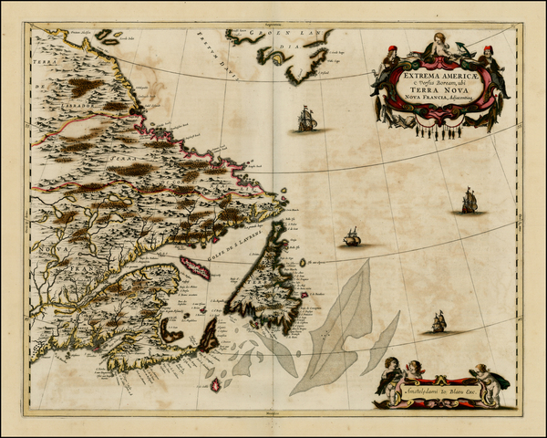 64-New England and Canada Map By Johannes Blaeu