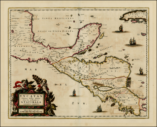 58-Mexico, Caribbean and Central America Map By Johannes Blaeu