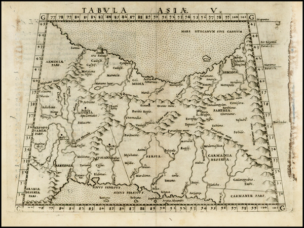 54-Central Asia & Caucasus and Middle East Map By Girolamo Ruscelli