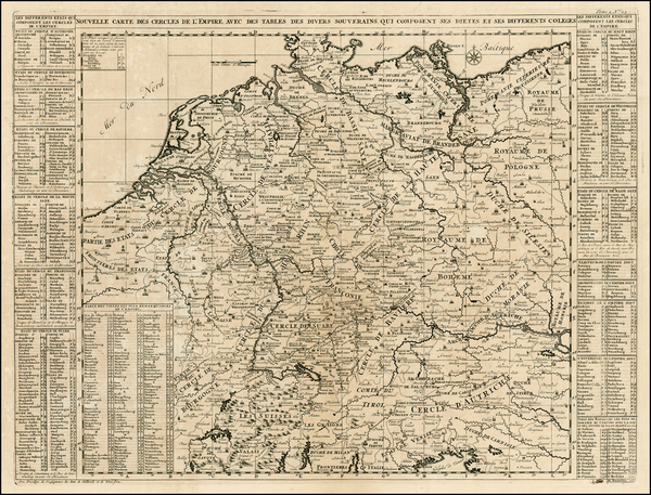 97-Netherlands, Poland, Baltic Countries and Germany Map By Henri Chatelain