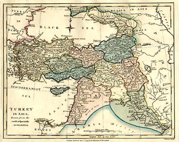 89-Asia, Middle East and Turkey & Asia Minor Map By Robert Wilkinson