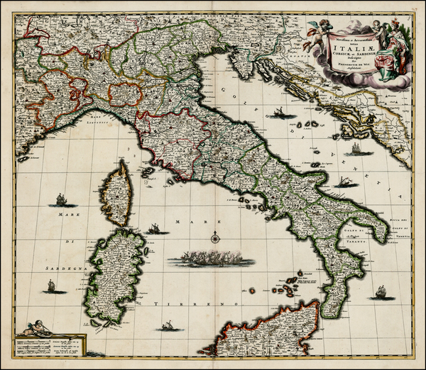 28-Italy Map By Frederick De Wit