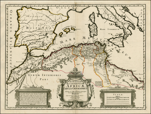 22-Spain, Mediterranean and North Africa Map By Philippe Buache