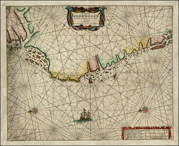 65-Scandinavia Map By Anthonie (Theunis)   Jacobsz