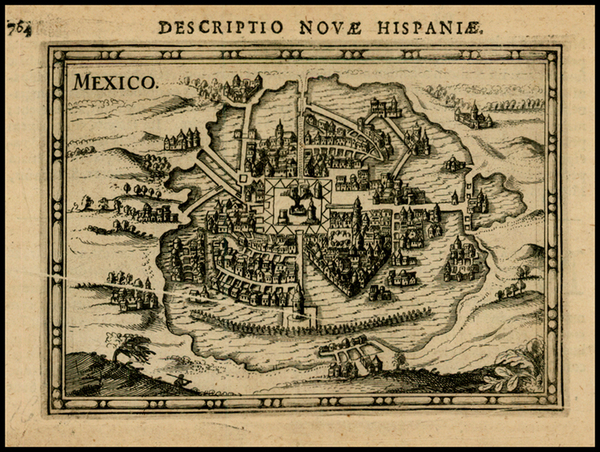 41-Mexico Map By Petrus Bertius