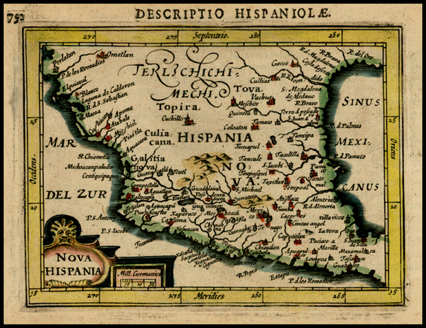 82-Mexico Map By Petrus Bertius