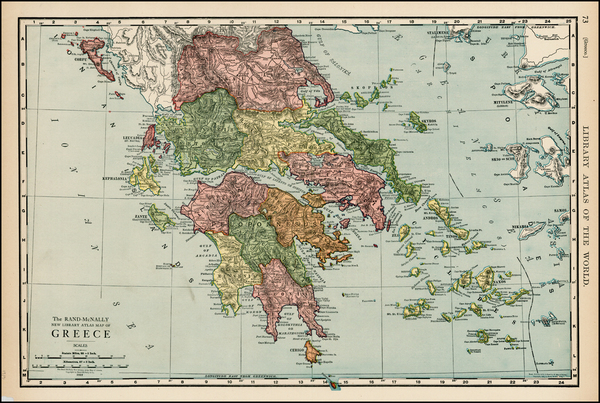 44-Balearic Islands and Greece Map By Rand McNally & Company