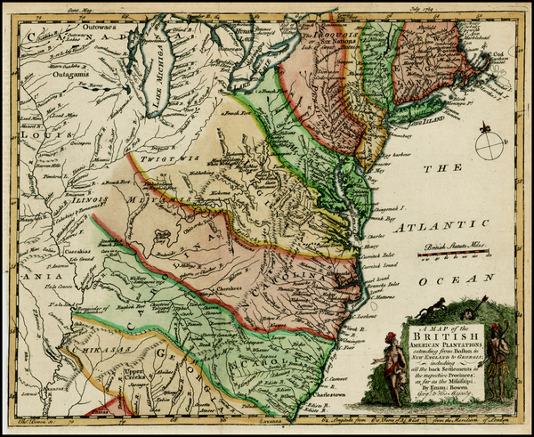 55-United States, Mid-Atlantic, Southeast and Midwest Map By Gentleman's Magazine