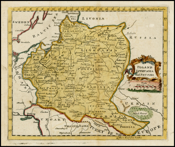 52-Poland, Baltic Countries and Germany Map By Thomas Jefferys