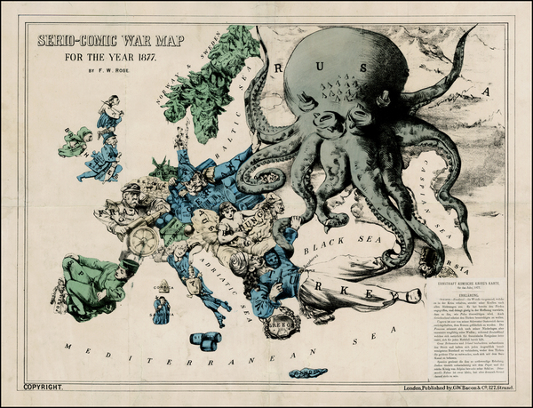 81-Europe, Europe and Curiosities Map By Bacon & Co. / Fred Rose