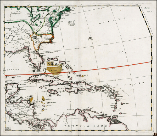 62-Texas and North America Map By Giovanni Battista Nicolosi